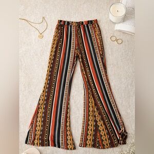 Bohemian Striped Flare Pants